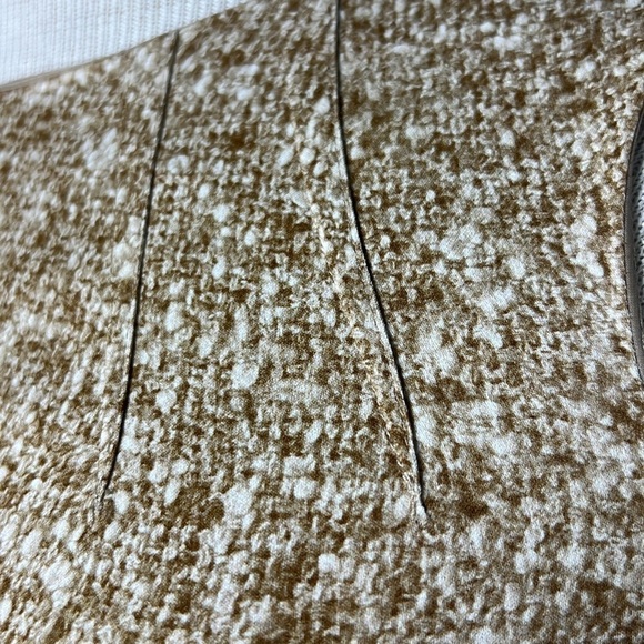 Michael Kors Made in Italy Tan Cream Back Zip Sheath Dress Size 0/XS - Picture 7 of 11